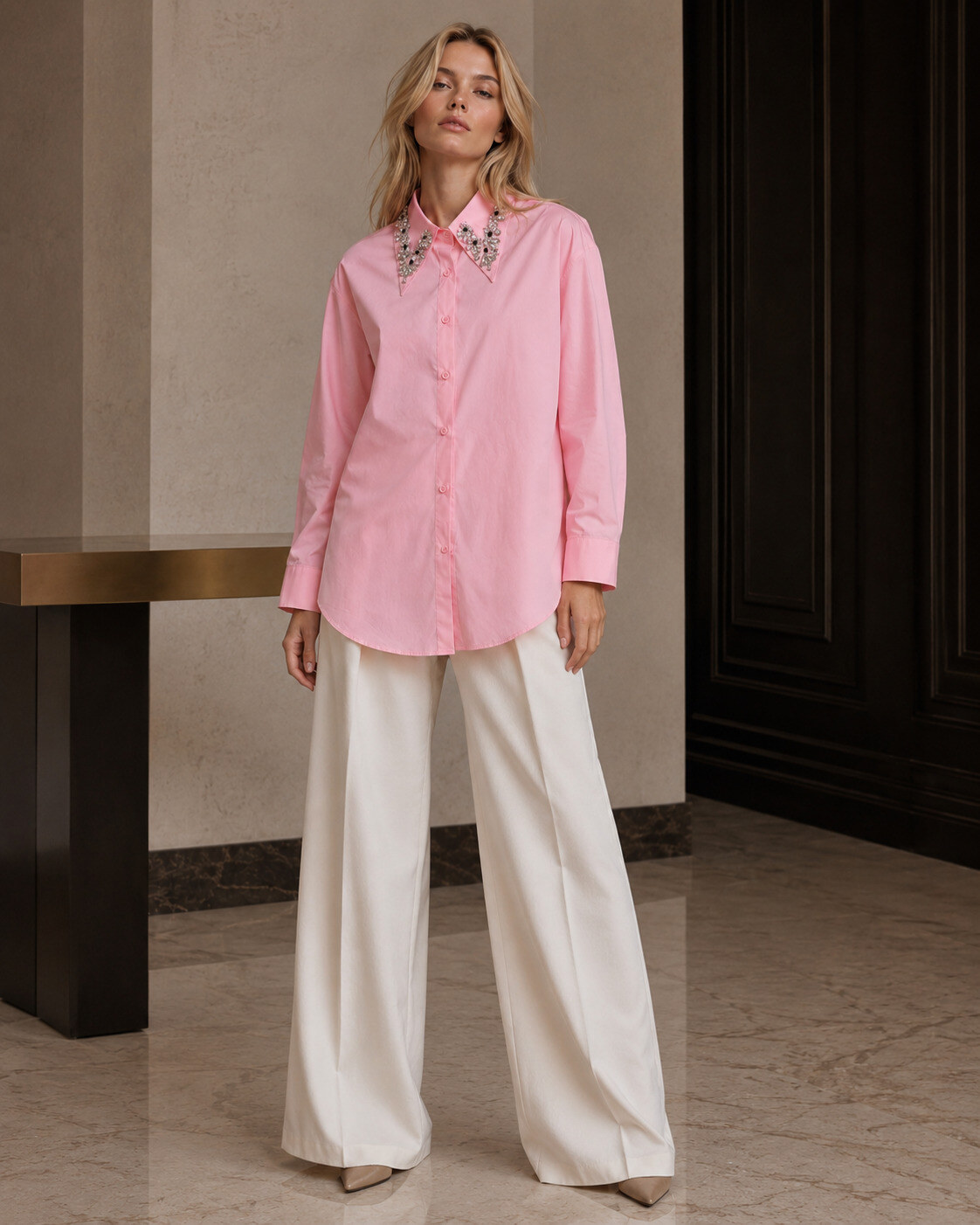 Grossiste Artflow - Chemise oversize à col orné
