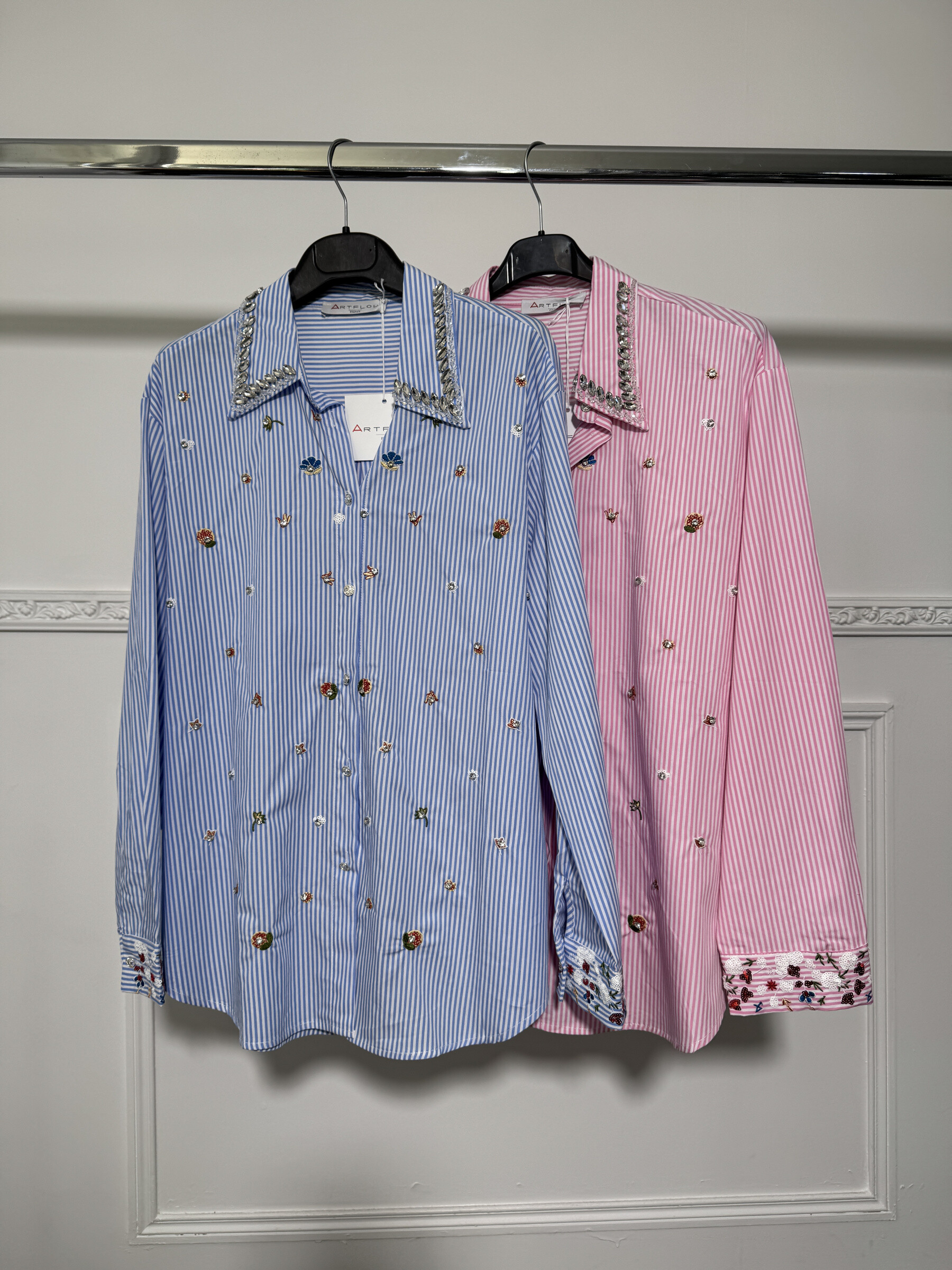 Wholesaler Artflow - Striped shirt with rhinestones
