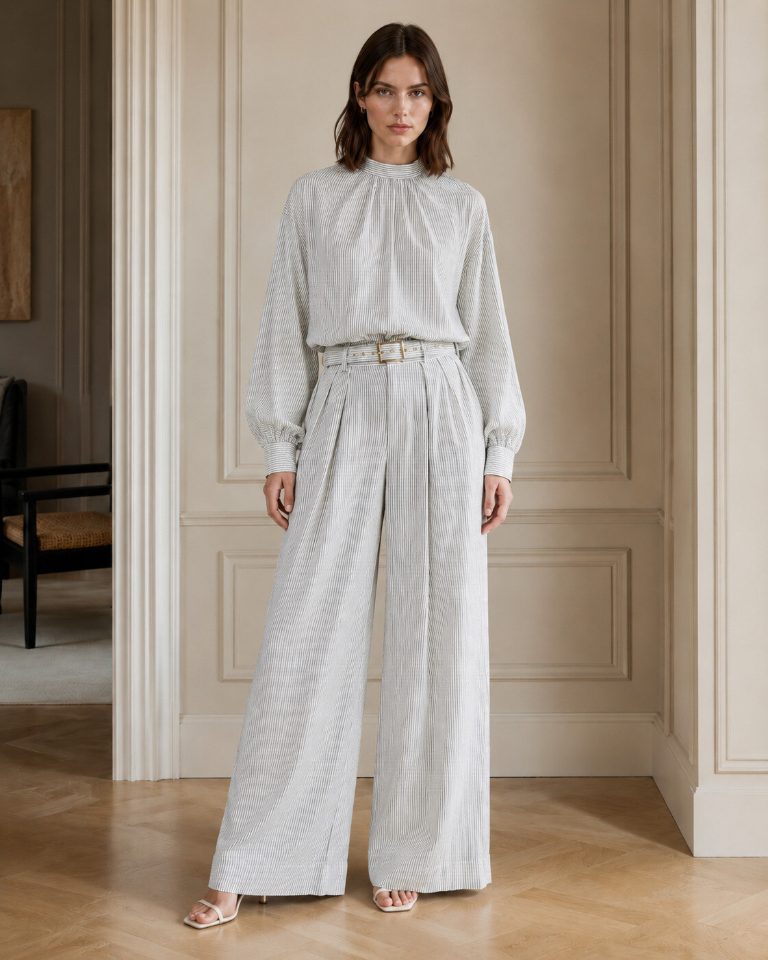 Mayorista Artflow - Conjunto de blusa y pantalón a rayas