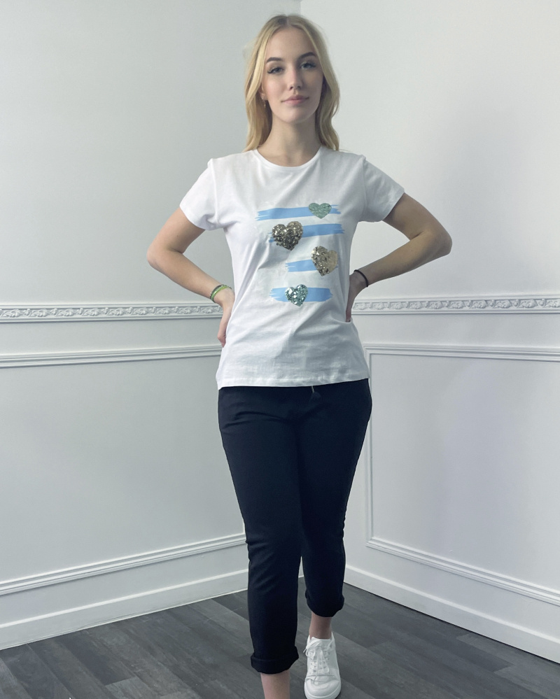 Wholesaler Artflow - Sequins heart t shirt