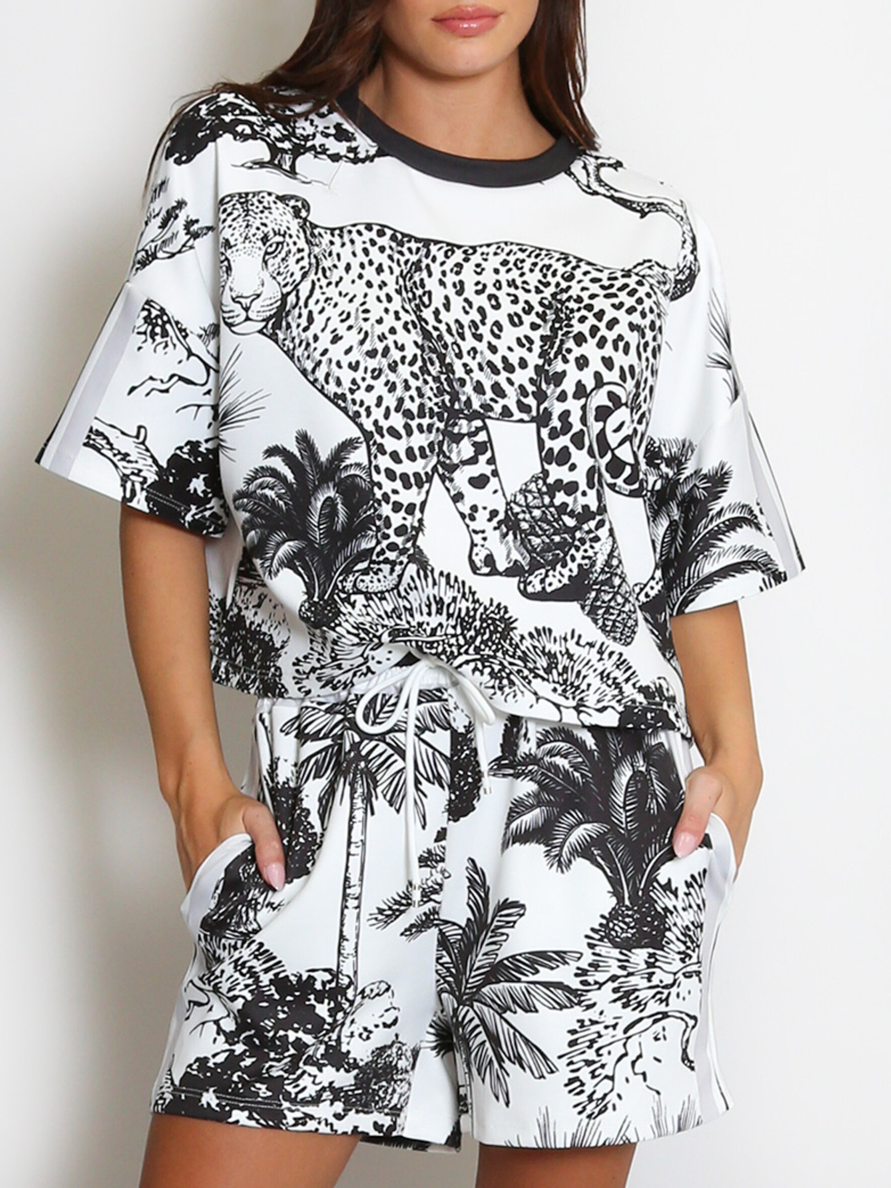 Großhändler ASHECO - Top und Shorts Set mit Leopardenmuster