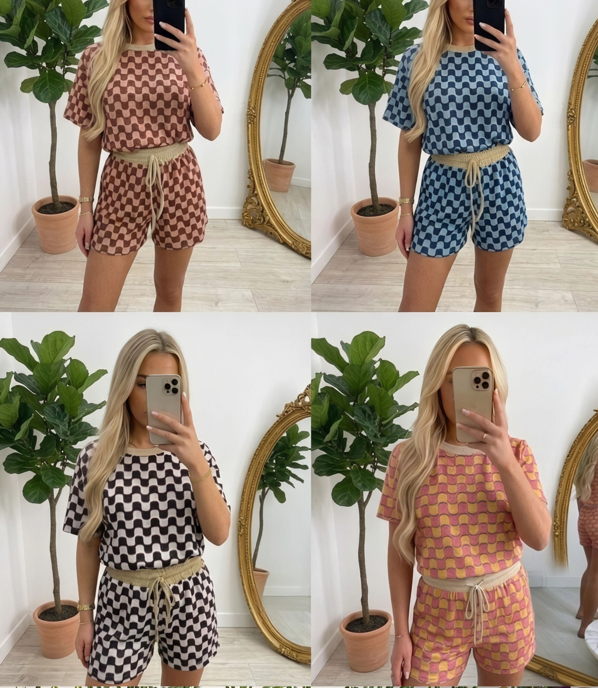 Wholesaler ASHECO - Short set with shiny and stretchy fabric print