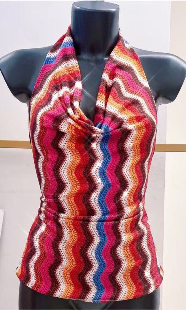 Grossiste ASHECO - Top COCO à imprimé zigzag dos nu