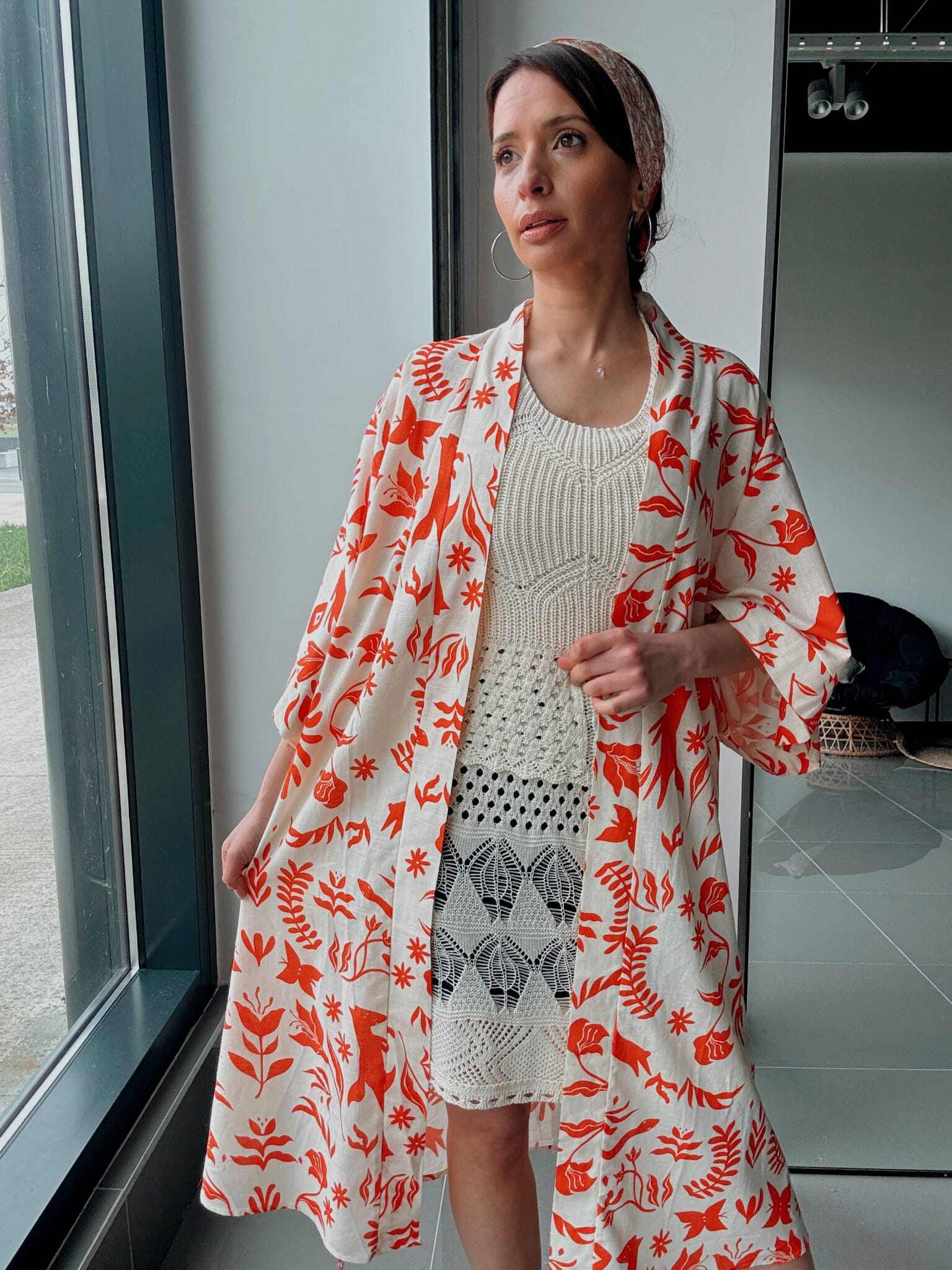 Großhändler ASHILDA PARIS - Langer bedruckter Kimono – Bunter Boho-Geist