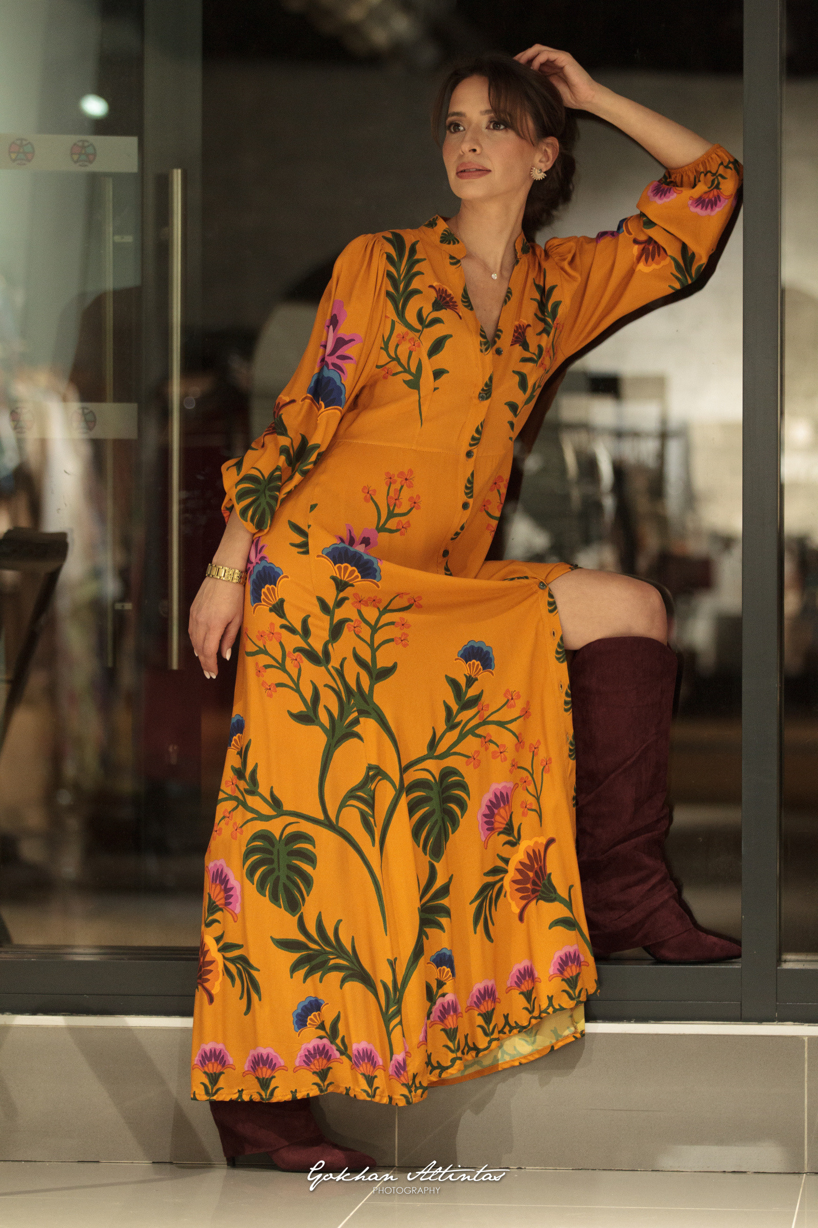Großhändler ASHILDA PARIS - Fließendes langes Kleid mit Blumenmuster – Zeitgenössische Boho-Eleganz