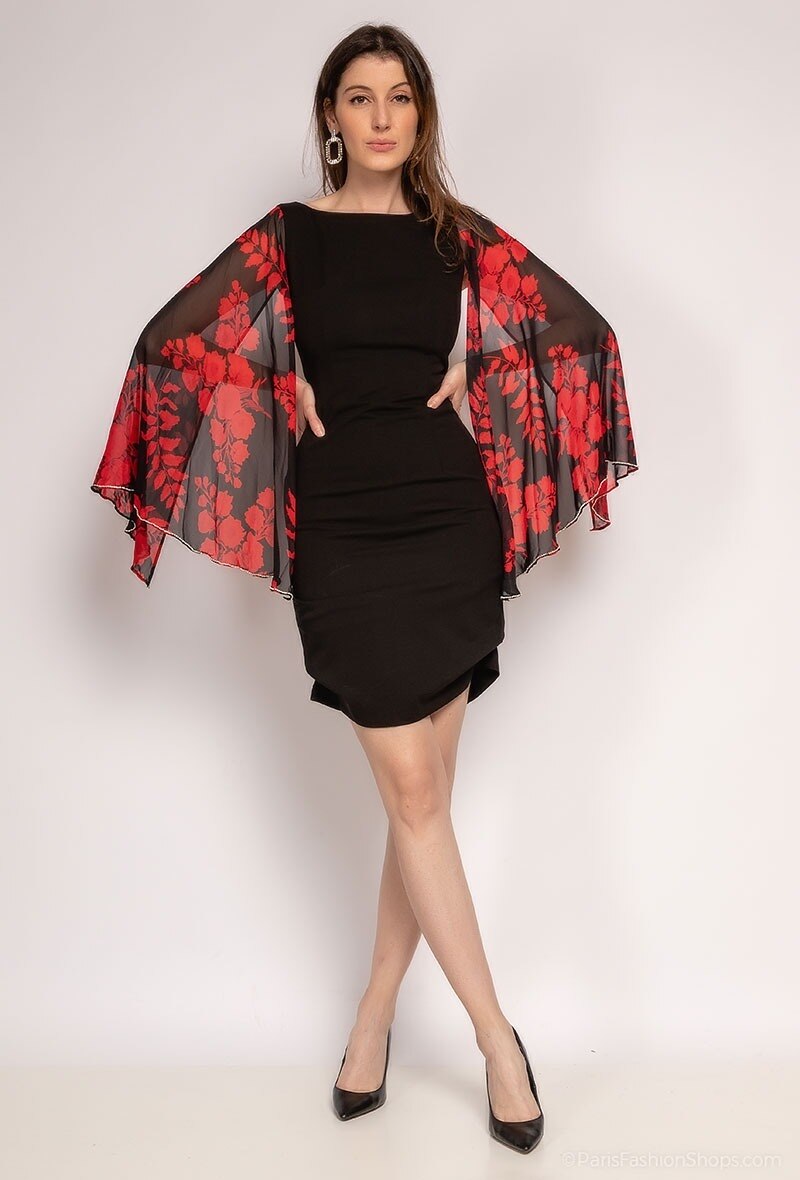 Wholesaler Ashwi - Party dress Flared Long sleeves Knee Dress