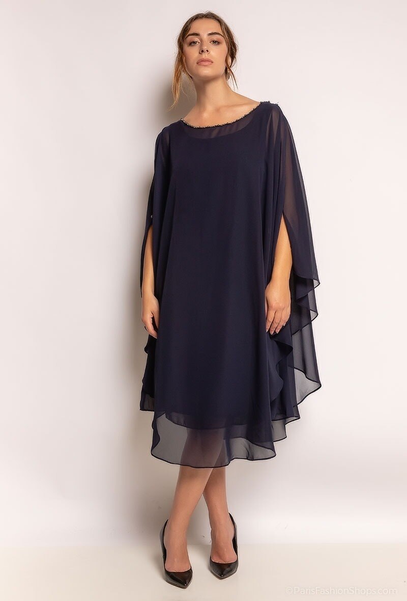 Wholesaler Ashwi - A line pearl U neck|knee length cocktail dress