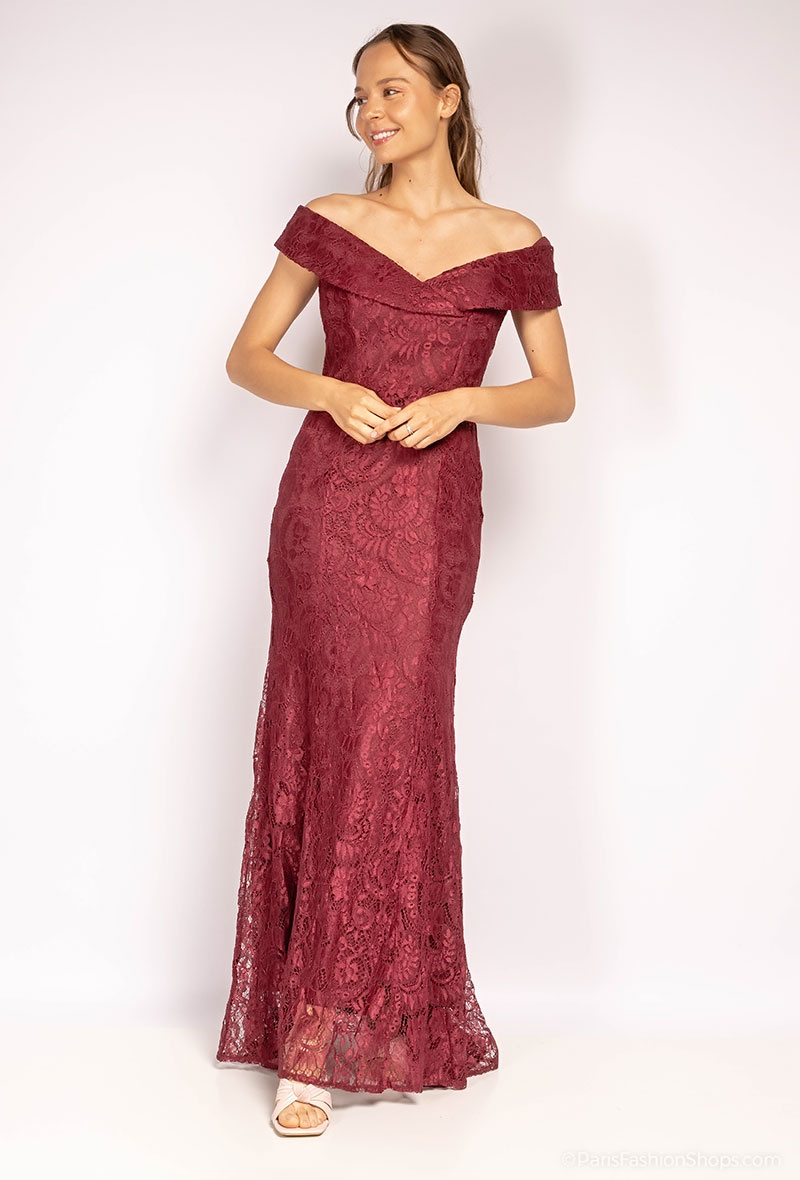 Wholesaler Ashwi - Long evening dress with bare shoulders.