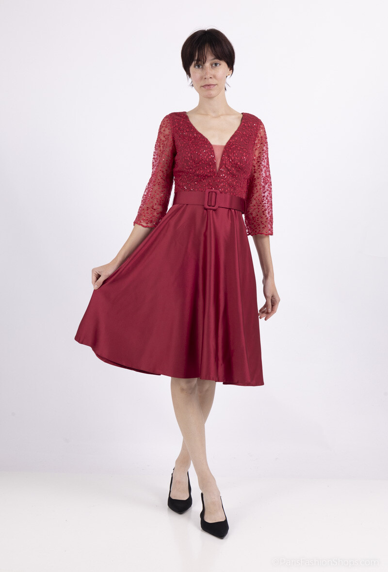 Wholesaler Ashwi - Short evening dress with belt