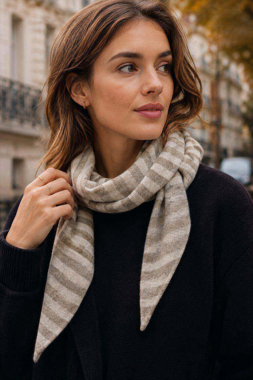 Grossiste ASTRA Maroquinerie - Écharpe rayée fantaisie femme 4082