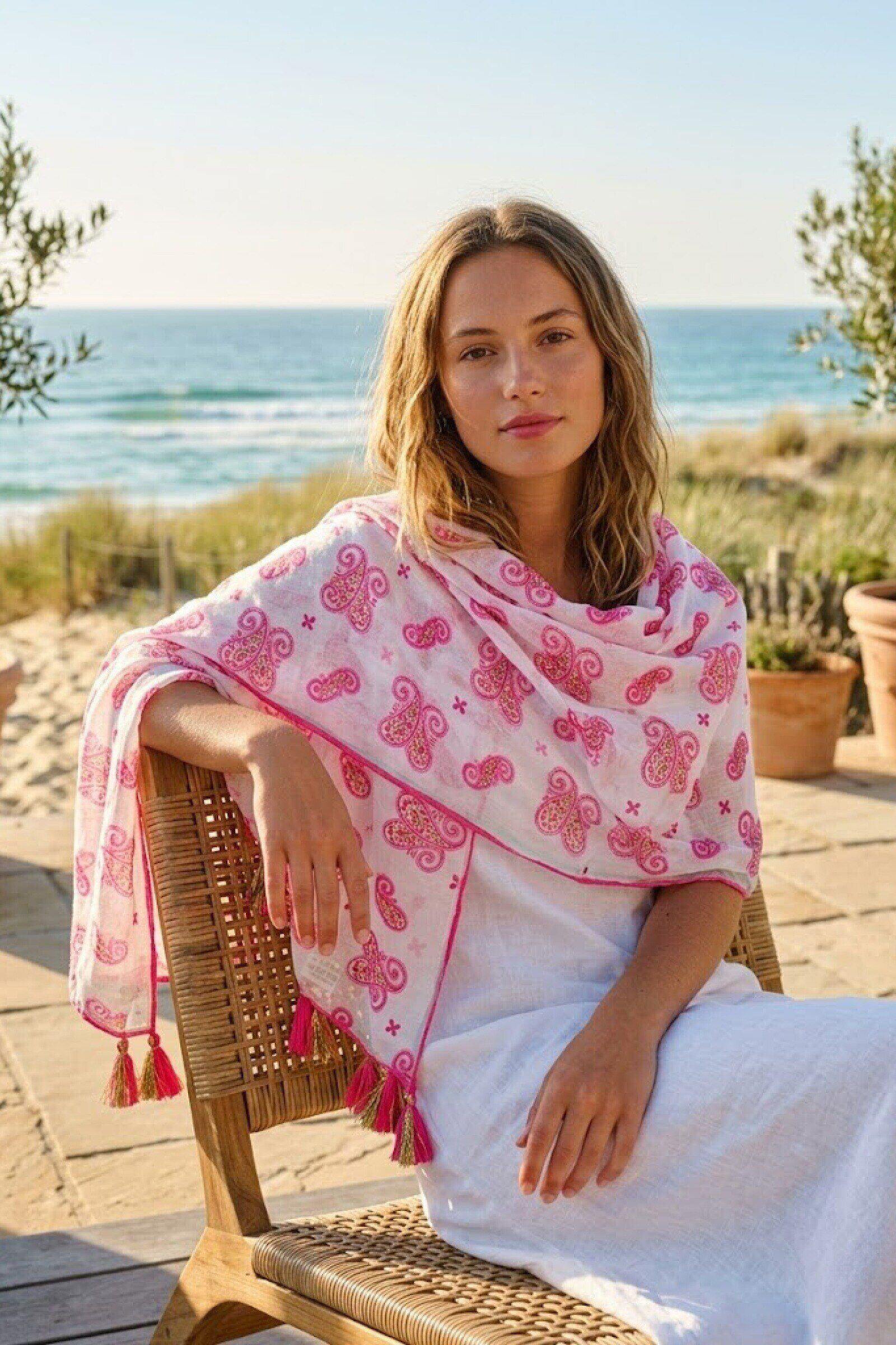 Mayorista ASTRA Maroquinerie - Bufanda grande estampada con diseño de cachemira