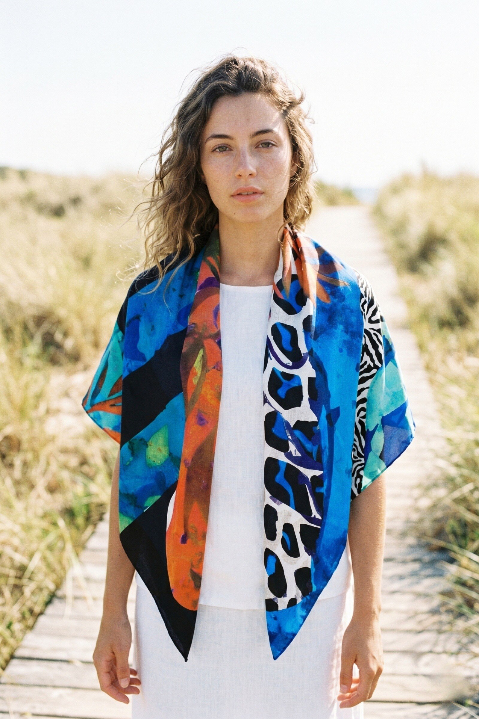 Wholesaler ASTRA Maroquinerie - Printed scarf 100% viscose