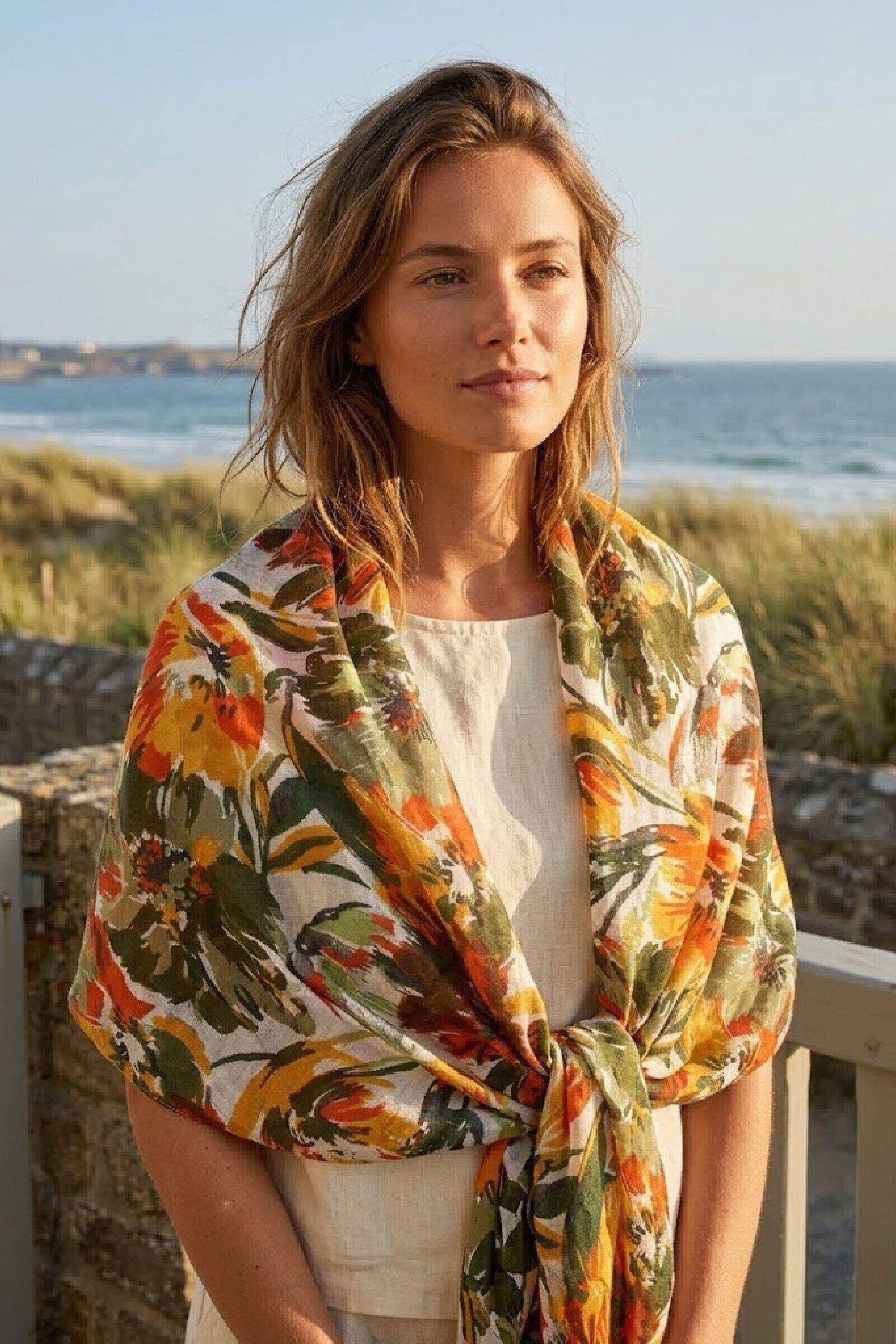 Grossiste ASTRA Maroquinerie - Grande écharpe motif fleurs