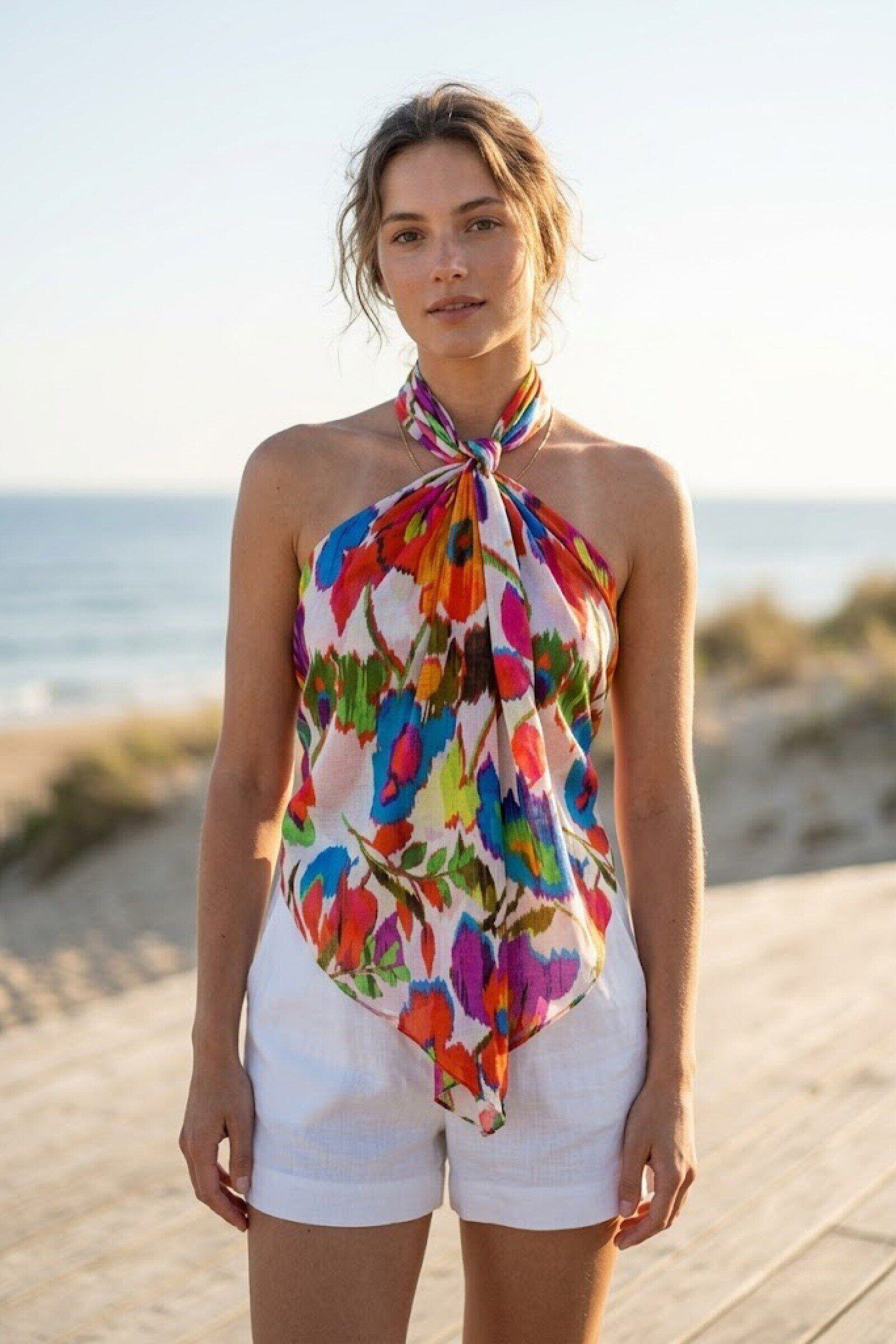 Grossiste ASTRA Maroquinerie - Écharpe motif floral 100% coton