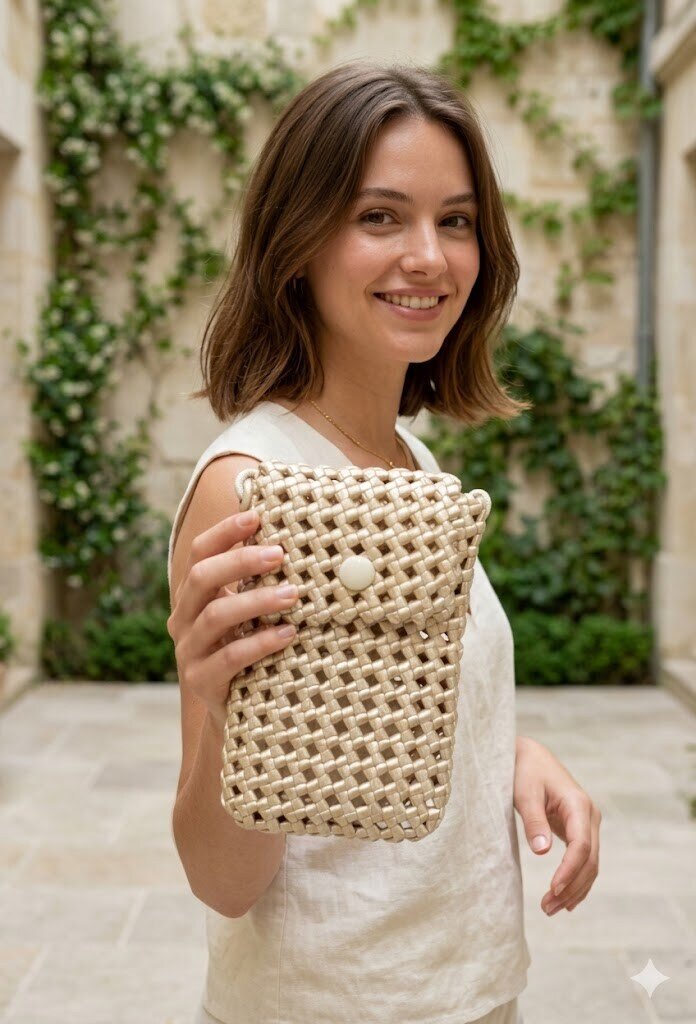 Grossista ASTRA Maroquinerie - Elegante Pochette Intrecciata