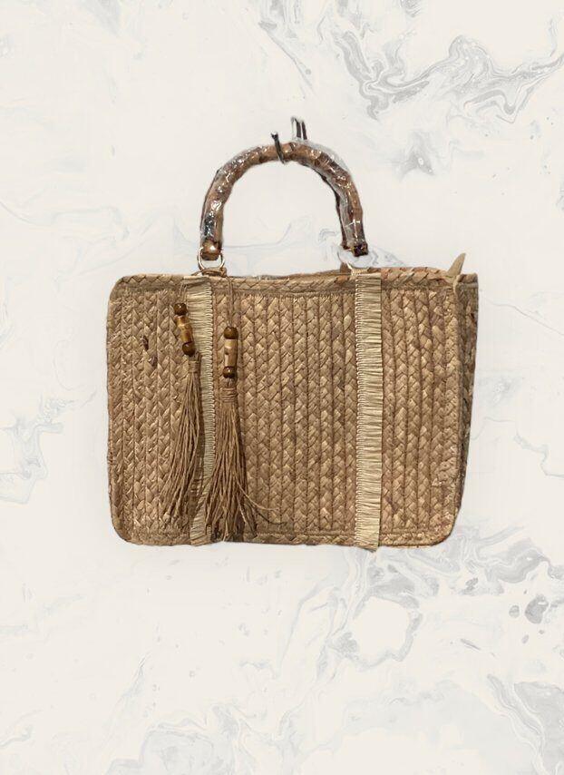 Grossista ASTRA Maroquinerie - Elegante borsa di paglia intrecciata