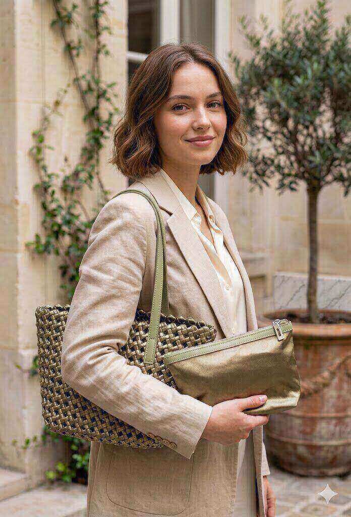 Grossiste ASTRA Maroquinerie - Sac tressé avec pochette intérieure