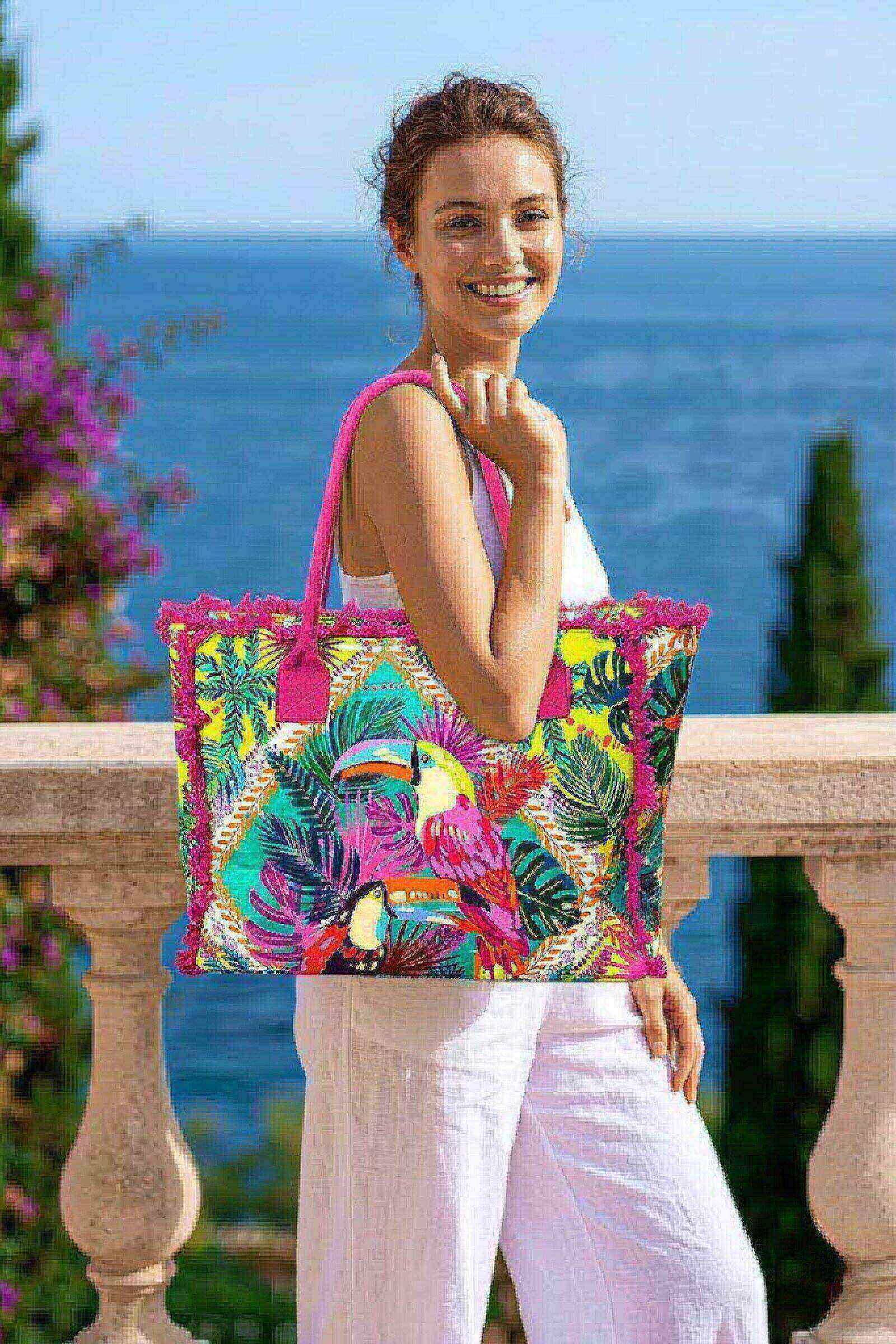 Grossiste ASTRA Maroquinerie - Sac cabas imprimé tropical