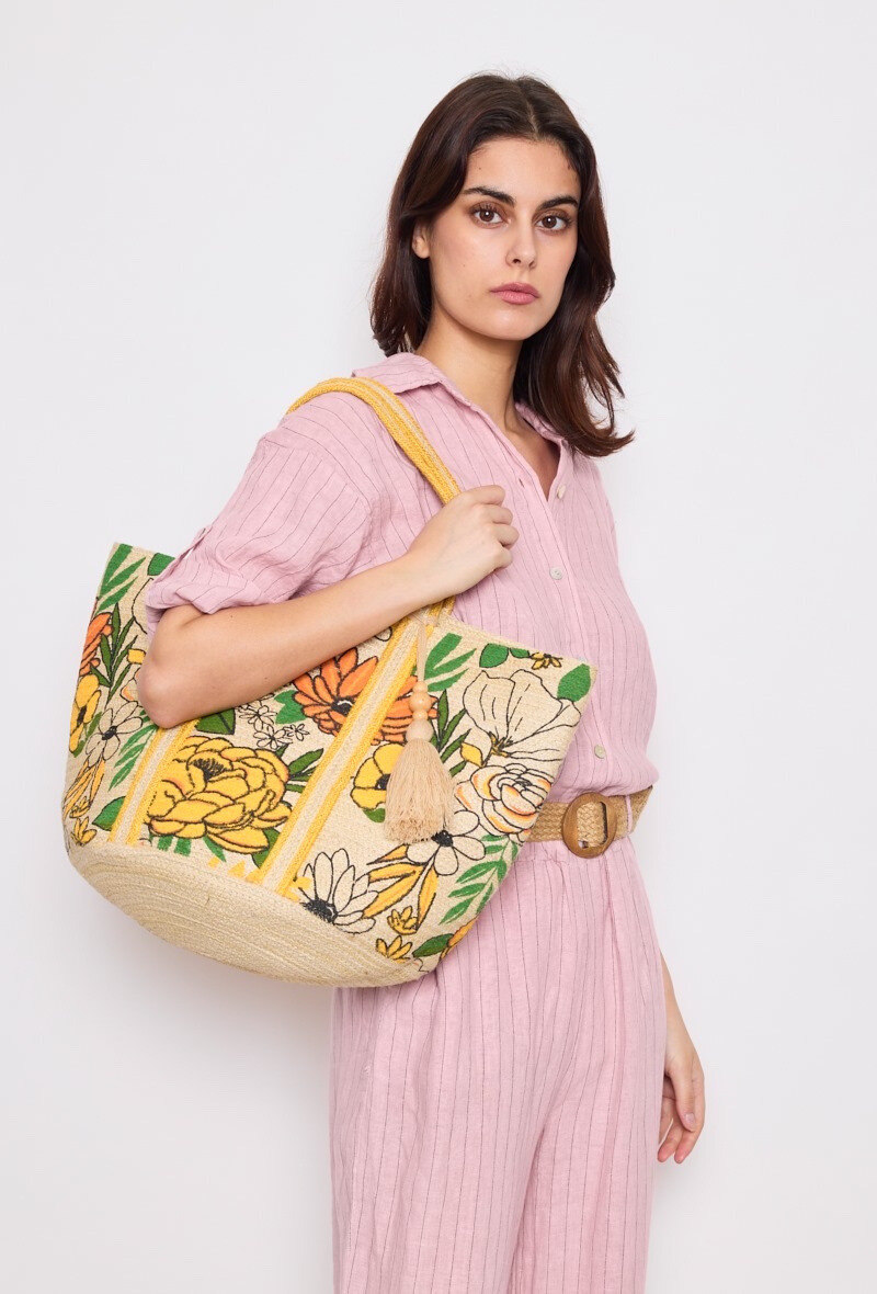 Grossiste ASTRA Maroquinerie - Sac en jute imprimé