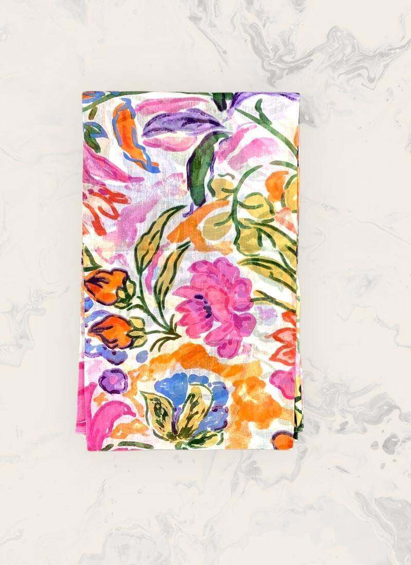 Wholesaler ASTRA Maroquinerie - Exotic floral print scarf 100% cotton