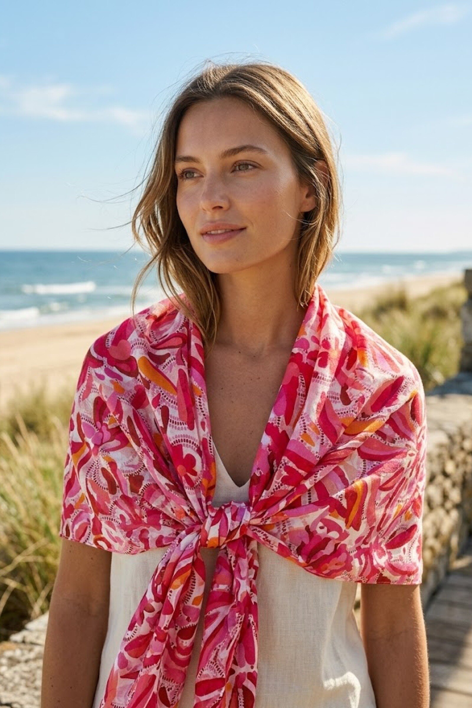 Wholesaler ASTRA Maroquinerie - Floral Scarf 180x100cm