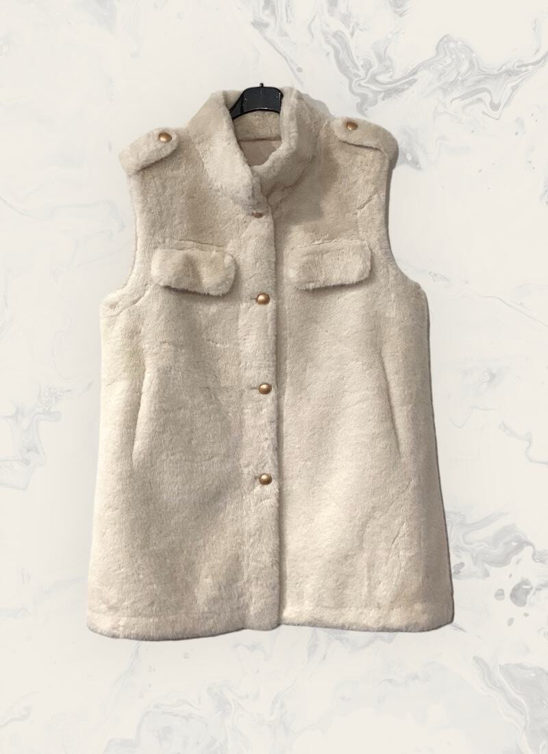 Grossiste Astra - Gilet sans manches chic en fausse fourrure