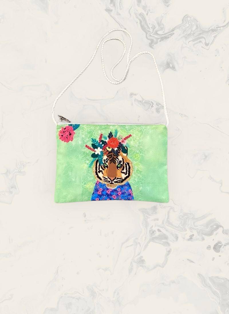 Wholesaler ASTRA Maroquinerie - Artistic print cotton pouch