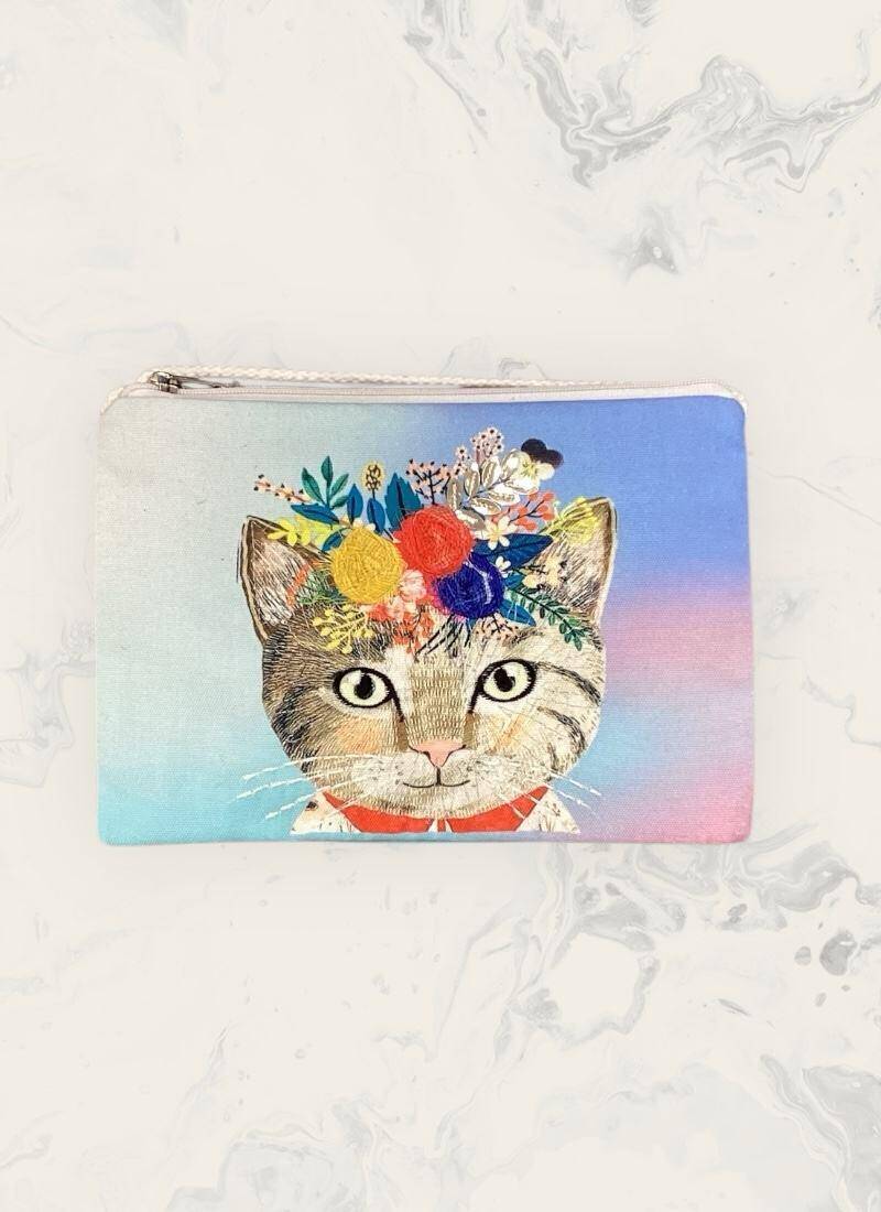 Wholesaler ASTRA Maroquinerie - Artistic print cotton pouch
