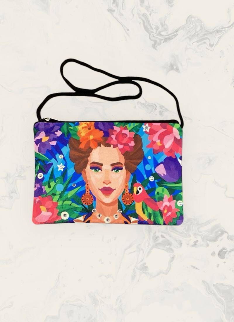 Wholesaler ASTRA Maroquinerie - Artistic print cotton pouch