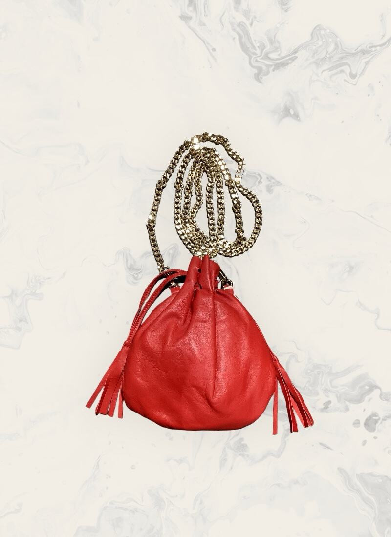Großhändler Astra - Metallische Clutch in Form einer Handtasche mit Kette