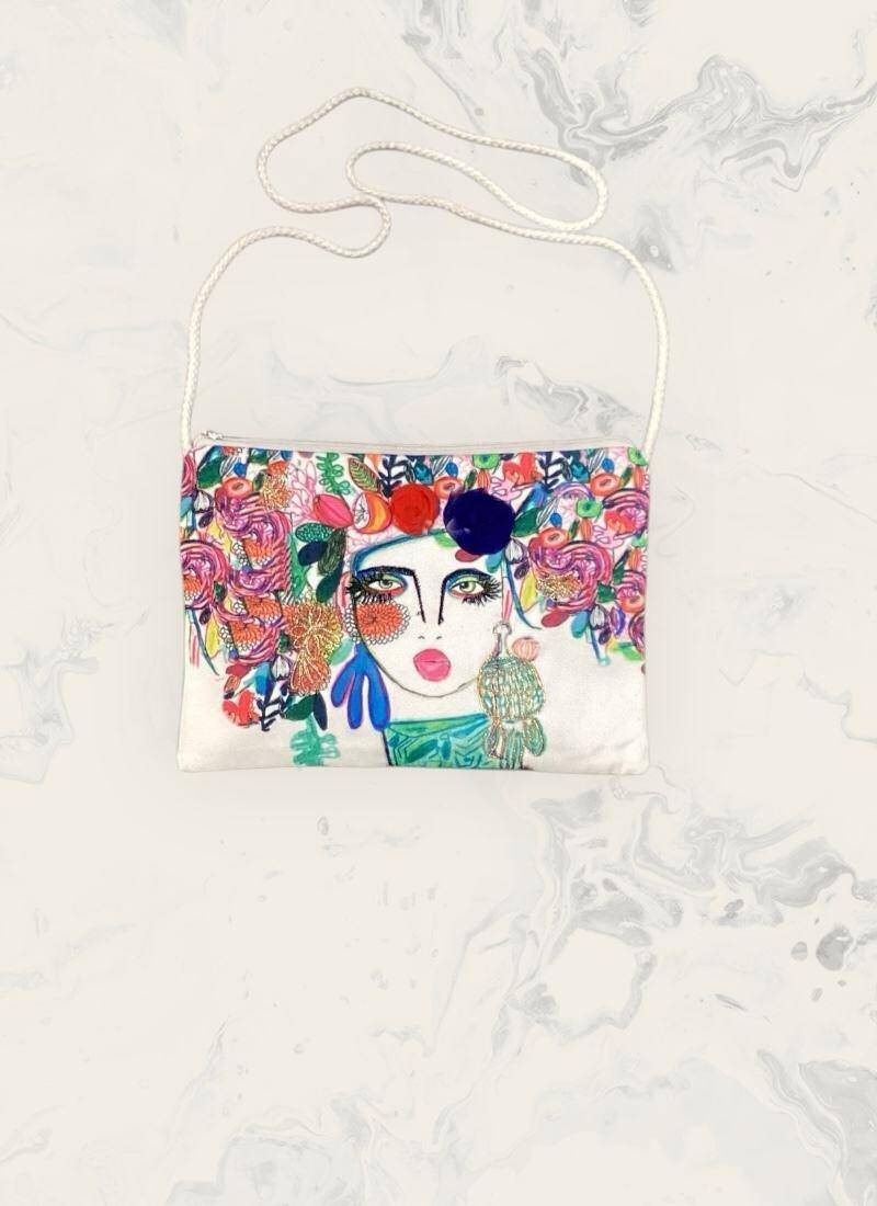 Wholesaler ASTRA Maroquinerie - Artistic print cotton pouch