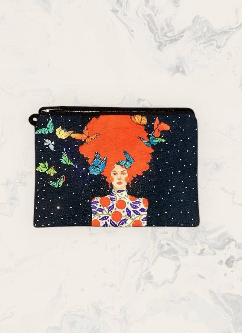 Wholesaler ASTRA Maroquinerie - Artistic print cotton pouch