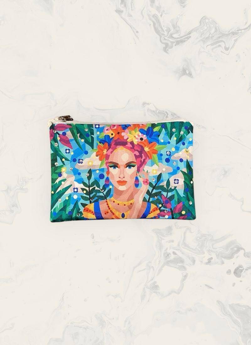 Wholesaler ASTRA Maroquinerie - Artistic print cotton pouch