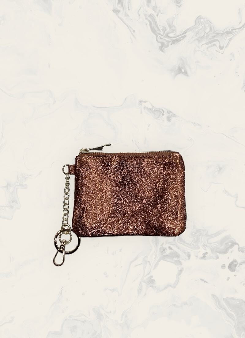 Wholesaler Astra - Compact metallic leather wallet with keychain