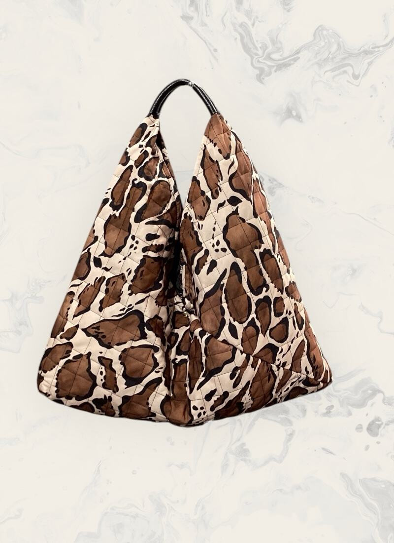 Wholesaler Astra - Leopard printed quilted shopping bag
