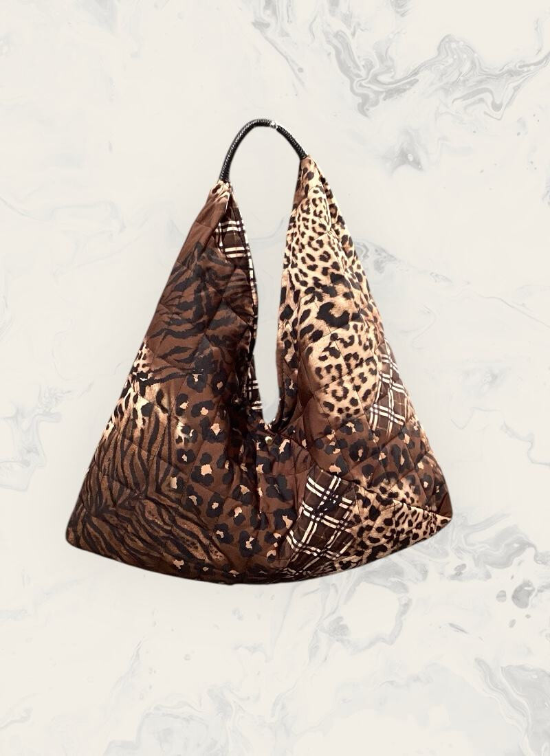Wholesaler Astra - Leopard printed quilted shopping bag