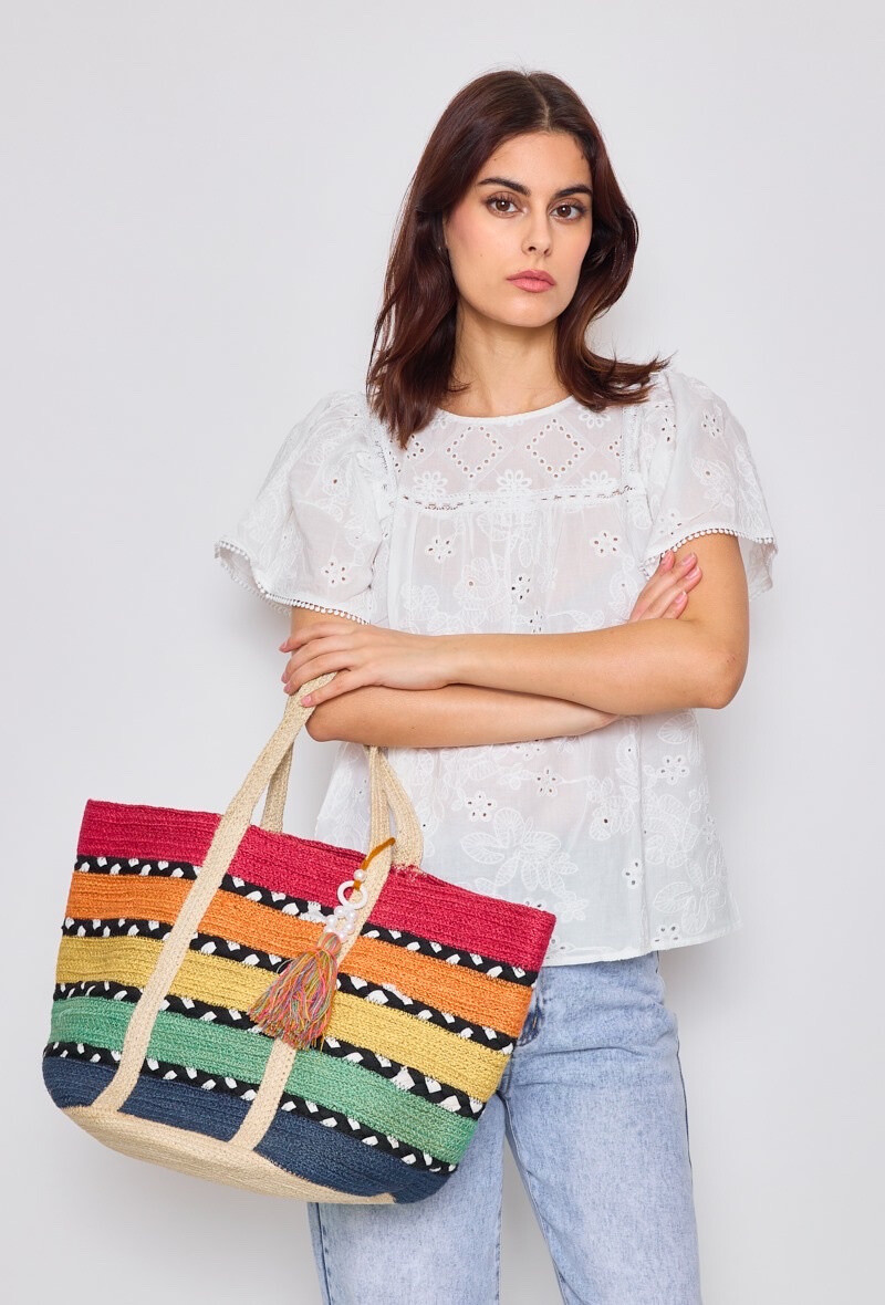 Wholesaler Astra - Bohemian striped tote