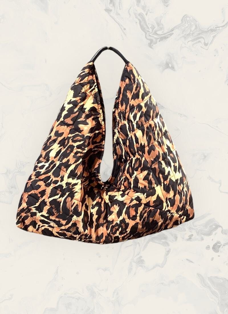 Wholesaler Astra - Leopard printed quilted shopping bag