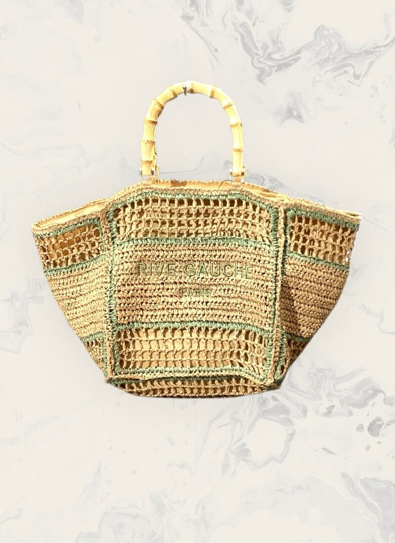 Grossista Astra - Elegante borsa per vimini con manici di bambù