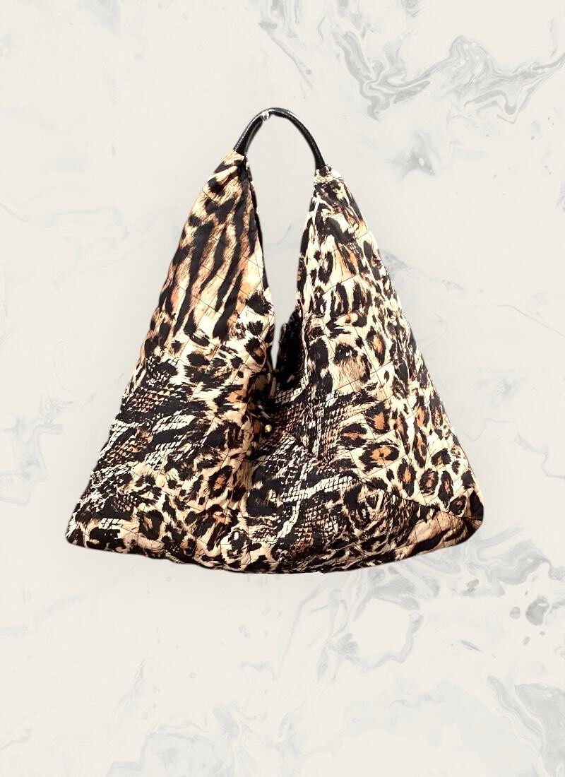 Wholesaler Astra - Leopard printed quilted shopping bag