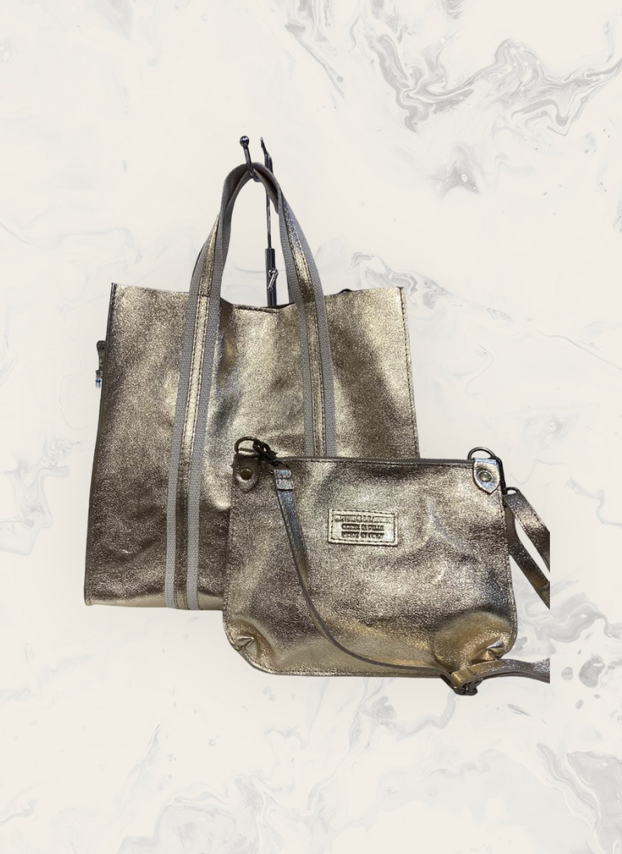 Wholesaler Astra - Brilliant leather shopping bag with pouch