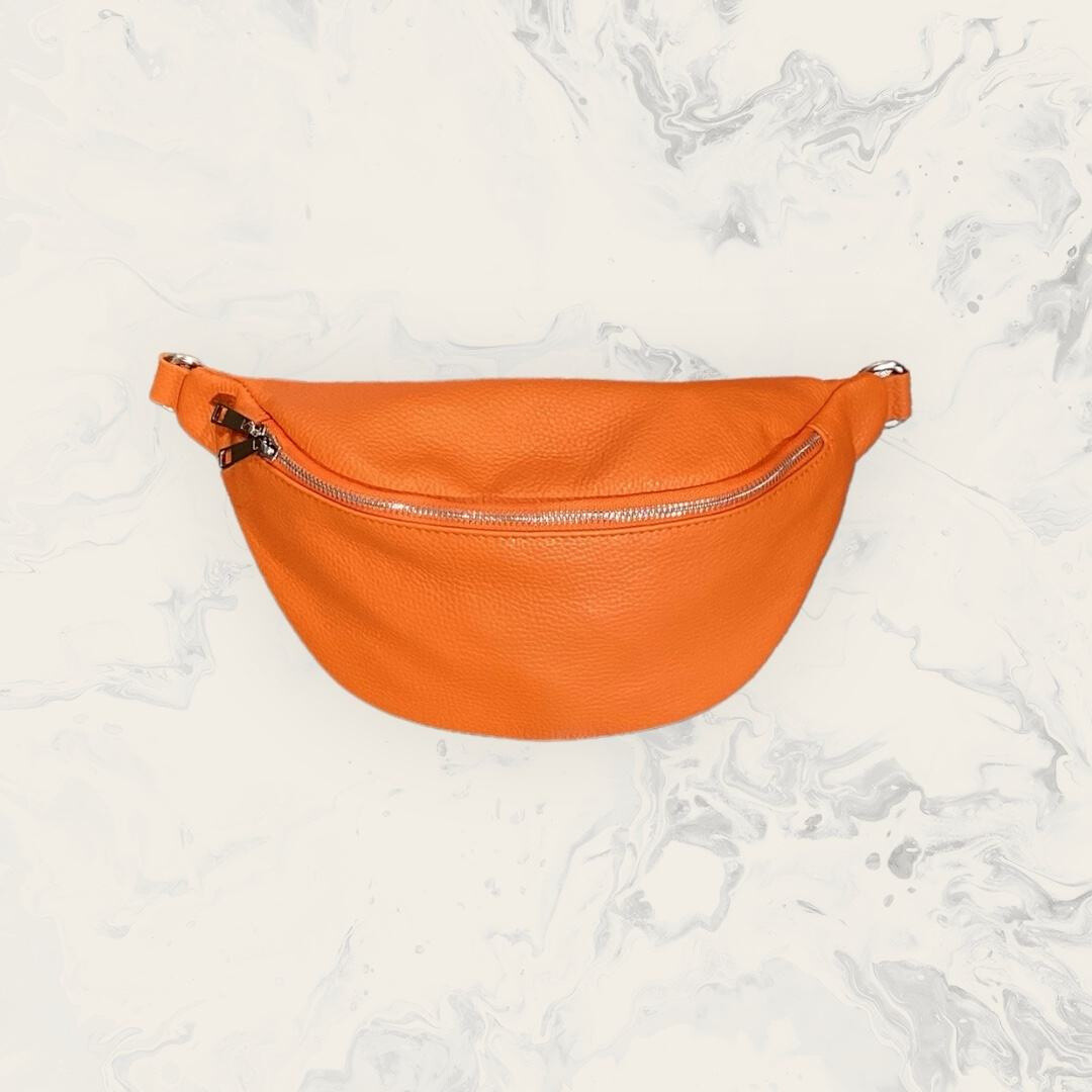 Großhändler Astra - Gürteltasche aus genarbtem Leder mit Reißverschluss hinten