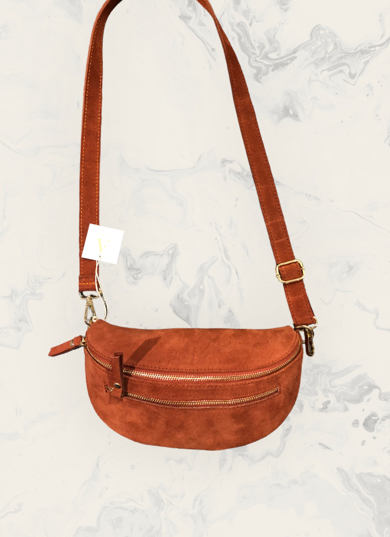 Wholesaler Astra - Double zip suede leather fanny pack