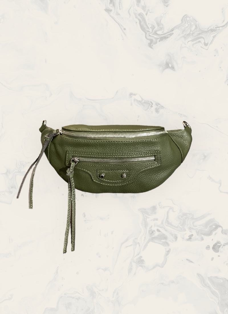 Wholesaler Astra - Leather bum bag with 2 rivets and 2 zip