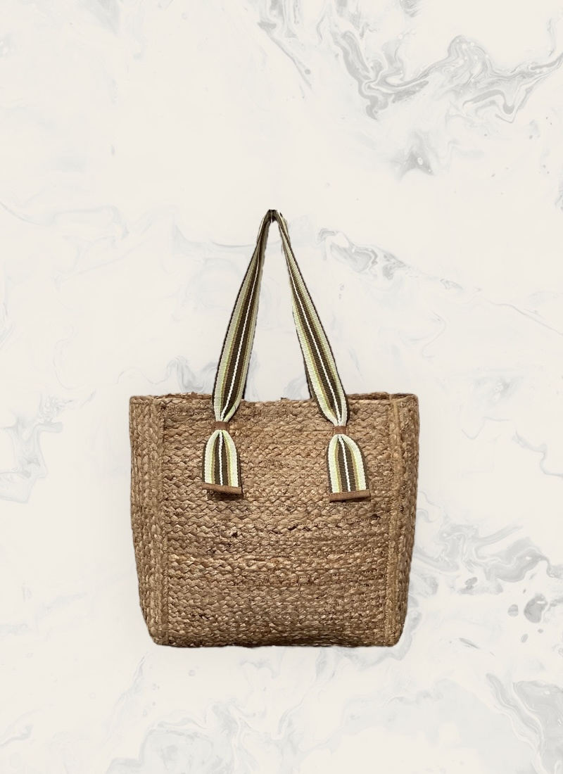 Grossista Astra - Borsa di iuta con manico di cotone