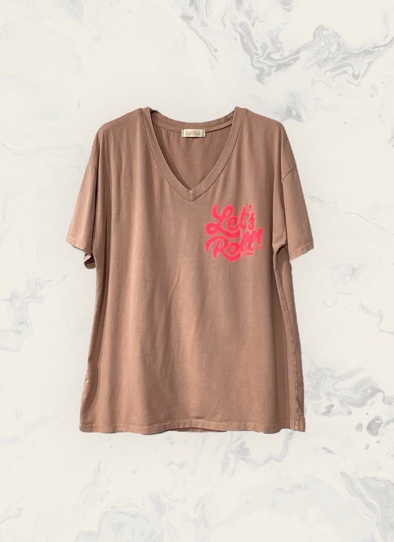 Großhändler Astra - V-Ausck-T-Shirt mit Nachricht