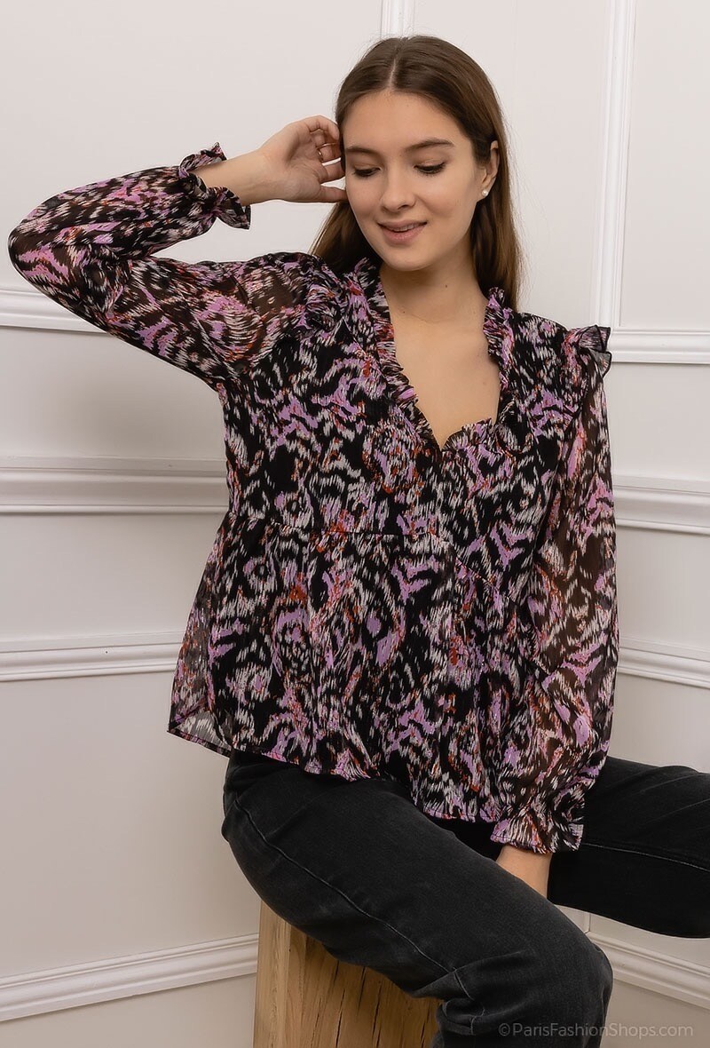 Grossiste Atelier-evene - Blouse imprimée à fils métallisés
