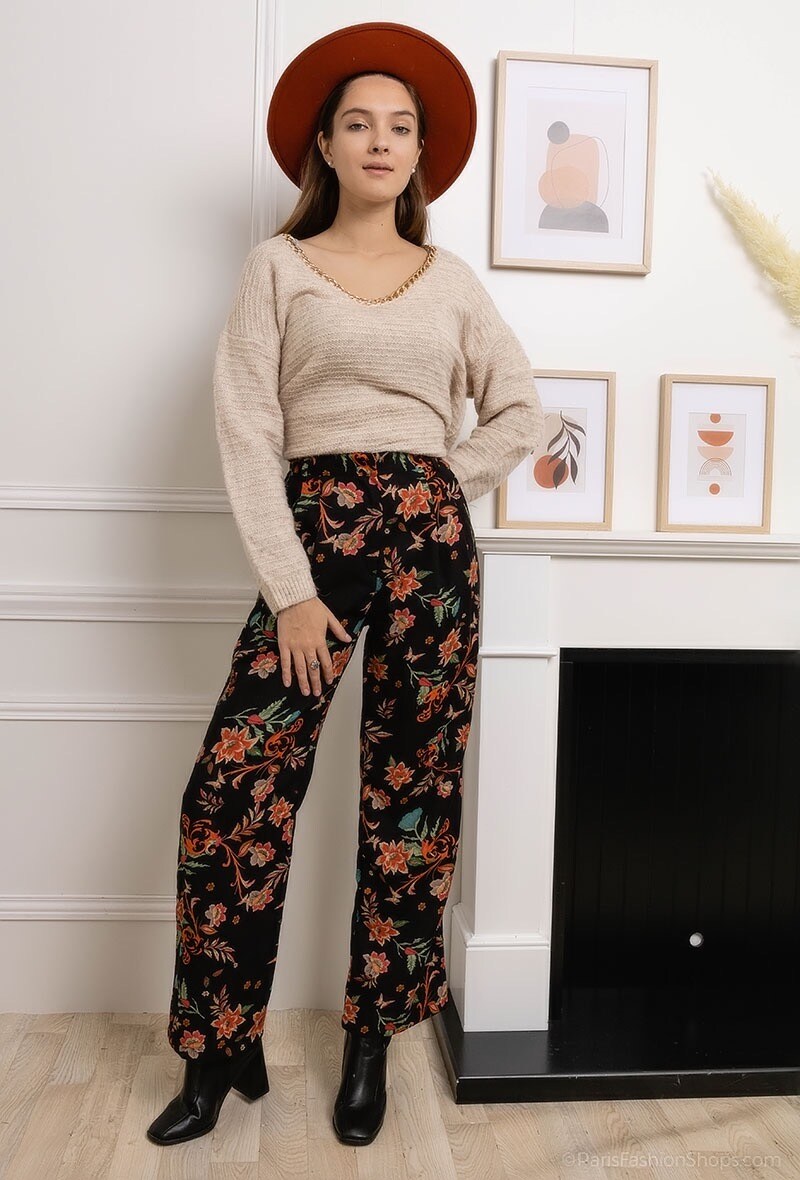 Grossiste Atelier-evene - Pantalon à imprimé fleurs