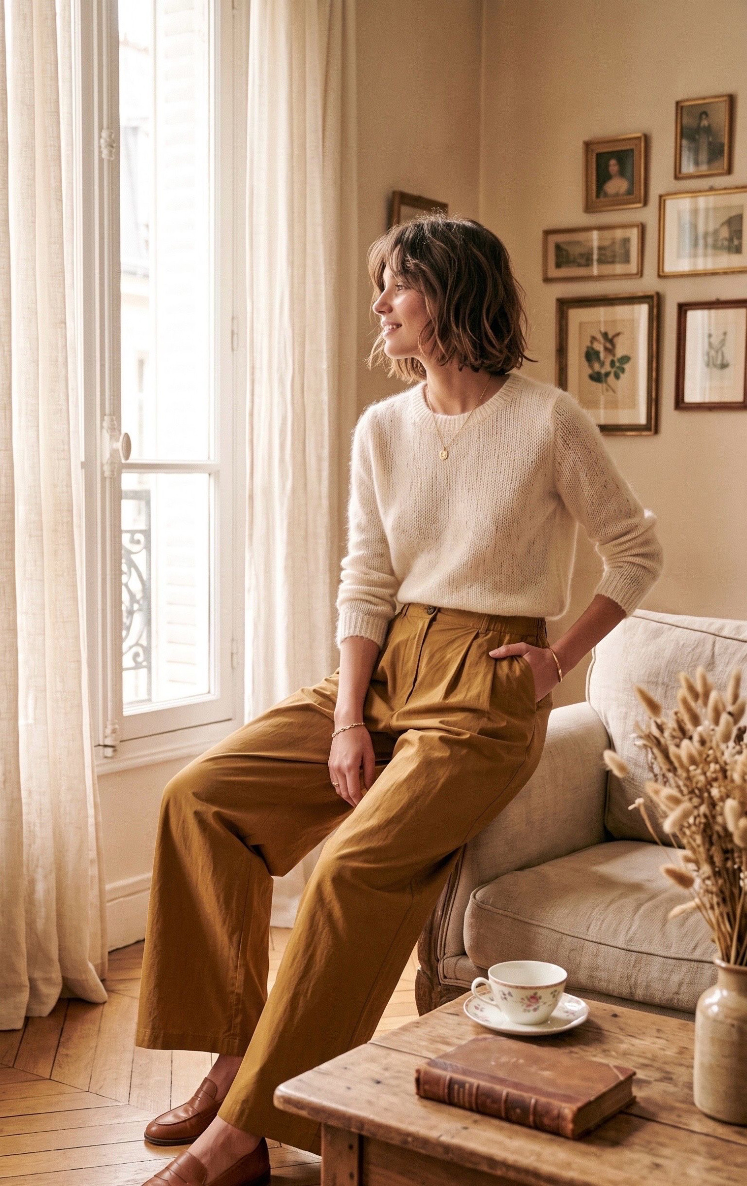 Grossiste Atelier-evene - Pantalon Coton Élastique TailleBouton Réglable En Bas