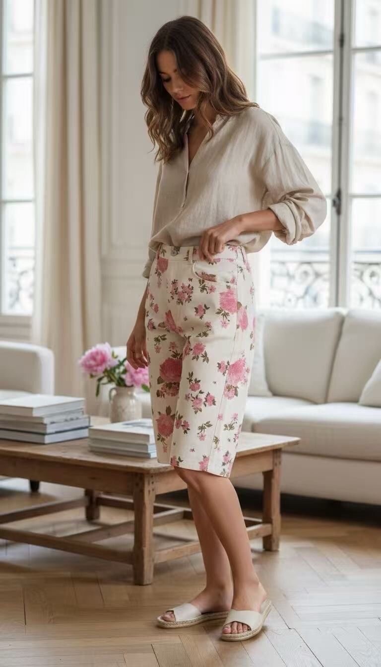 Wholesaler Atelier-evene - Floral Cotton Bermuda Shorts